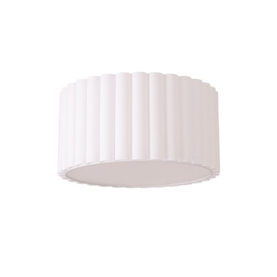Plafonnier encastré Elsberry - corps en acier nickel satiné moderne, abat-jour en lin blanc tambour, à intensité variable, compatible avec les gradateurs ELV, idéal pour le couloir, la salle à manger, la chambre à coucher, la durabilité de qualité contractuelle