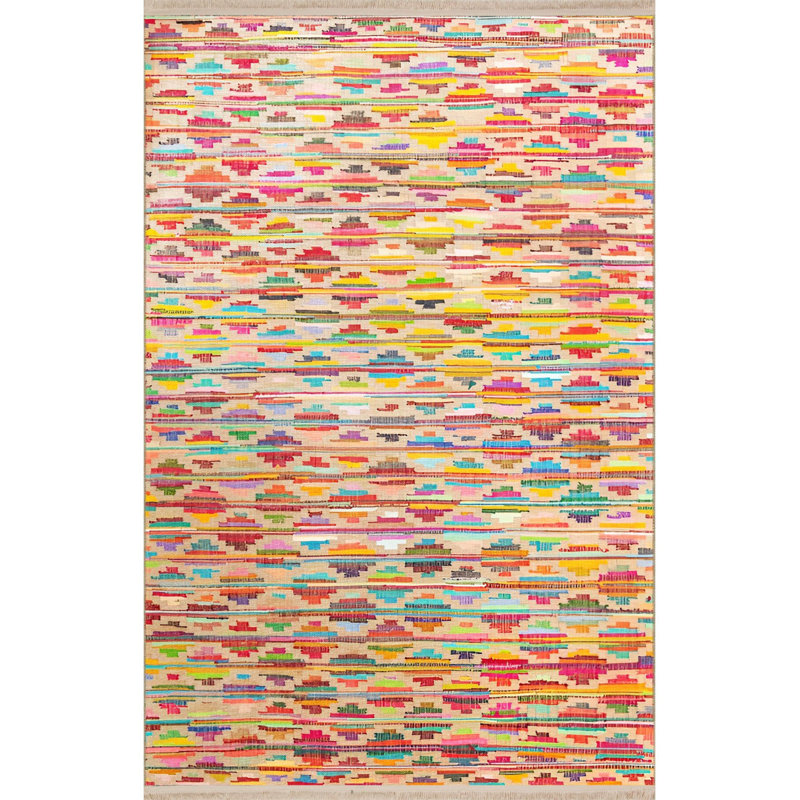Tapis décoratif moderne multicolore lavable à la machine à motif géométrique en forme de croix multicolore