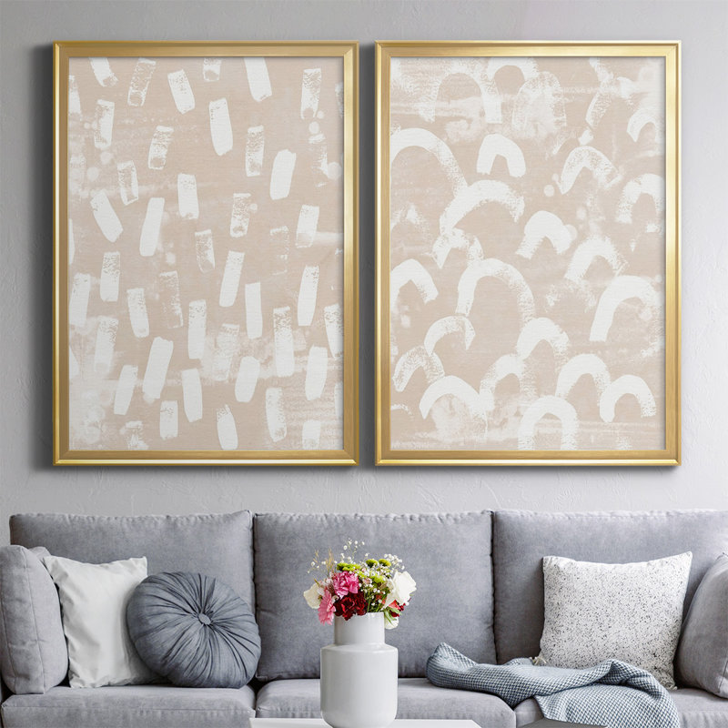 «Earth Gravure I», toile encadrée de qualité supérieure - prête à être accrochée, Or, H 61 po x l 42,5 po x P 2,5 po