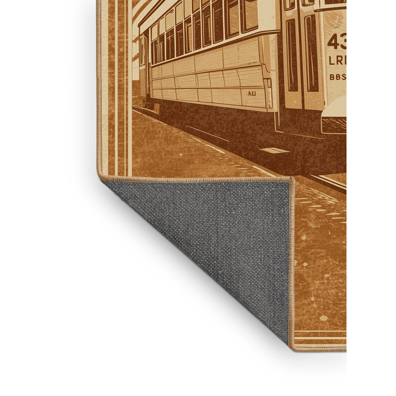 Tapis moelleux moelleux et rétro de style rétro de style rétro en brun - reliure brun clair, 5 x 7