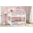 Ishmal Twin Over Twin House Bunk Bed with Headboards, Footboards, Guardrails & Ladder - Rubber Wood-115684232
