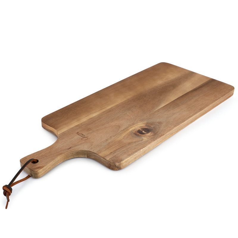 Ophelia & Co. 3 Piece Acacia Wood Serving Board with Carving Knife and Fork in Brown