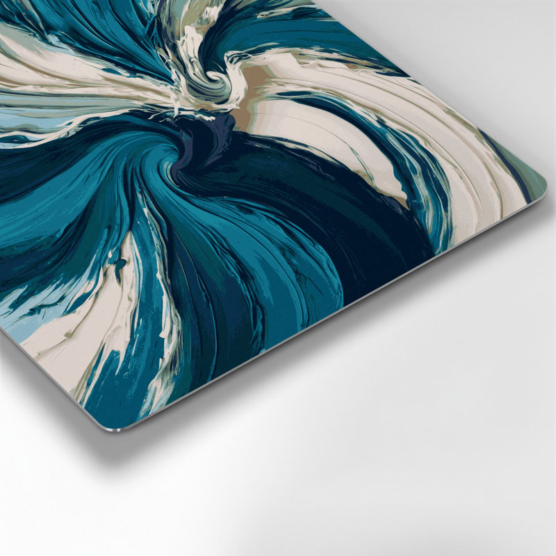 «Lyrical Abstraction 84», art mural en métal bleu, H 16 po x l 16 po