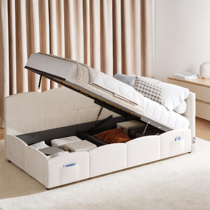 Upholstered Single (3') Daybed, Beige Boucle