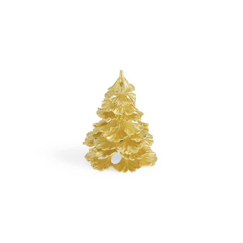 Ginkgo Gold Christmas Tree, 6" H