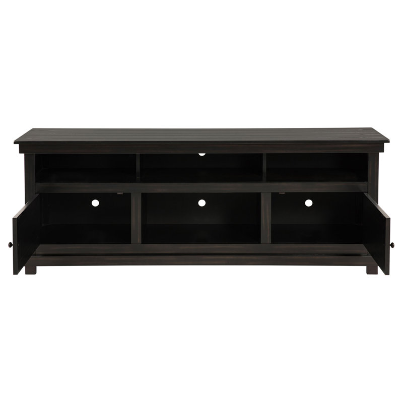 Meuble télé Castleton, 27" H x 16.25" W x 70" D, Distressed Brown