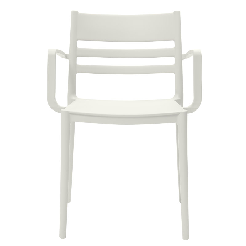 Fauteuil à dossier à lattes Dumisani, Blanc
