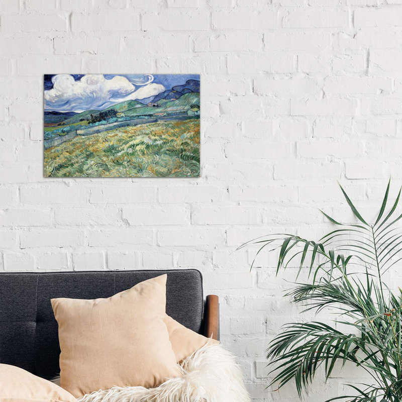 Paysage à Saint-Remy par Vincent Van Gogh - reproduction d'art, H 18 po x l 26 po x P 1,5 po, Toile tendue