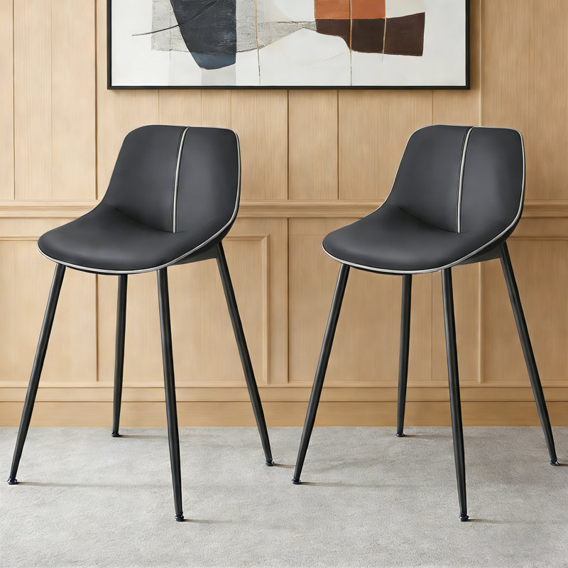Tabouret de bar et de comptoir pivotant Malakeh, Tabouret de comptoir (siège d'une hauteur de 26,9, Gris rétro