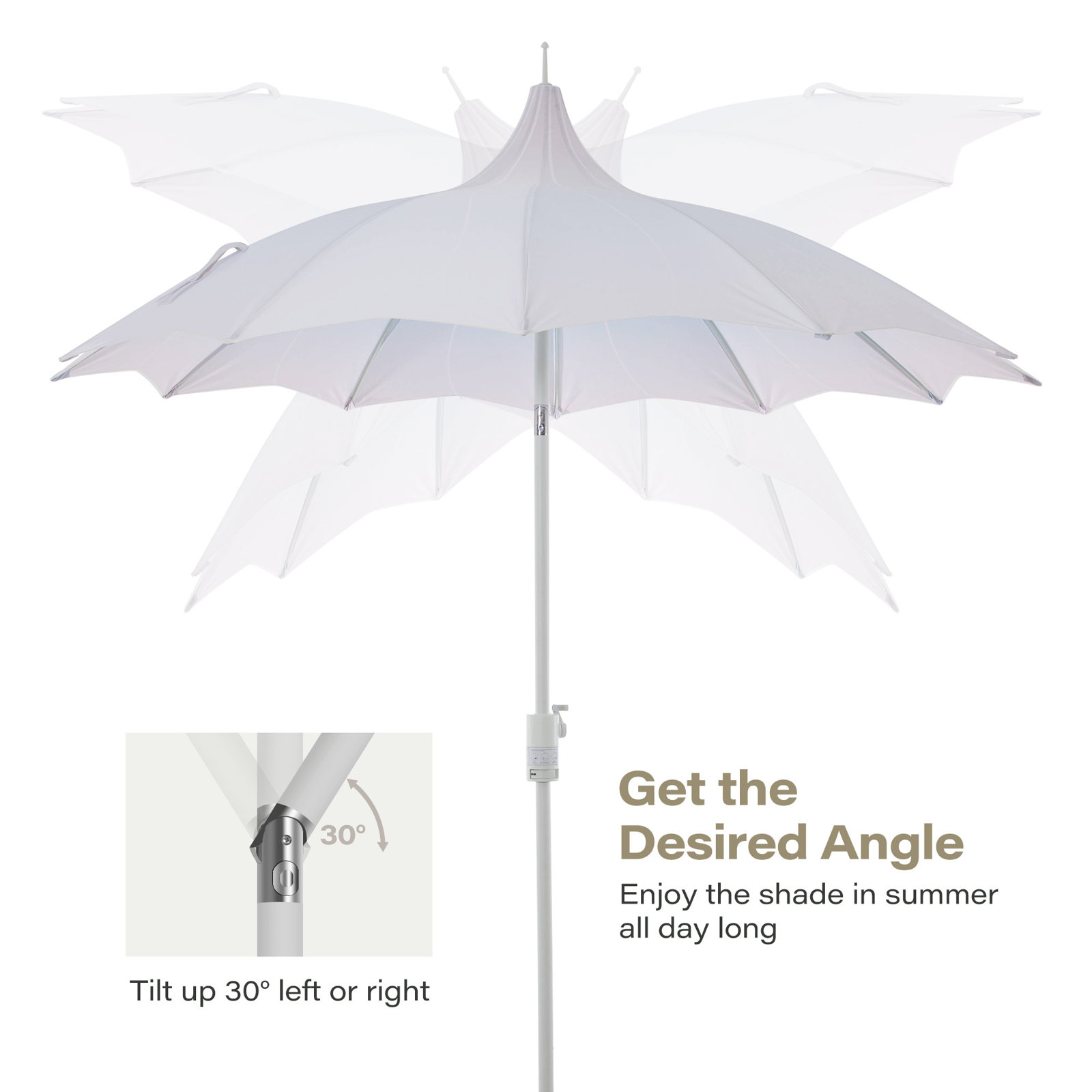 Dannyel 8' Lighted Market Umbrella, Gradient Blue, without LED Light