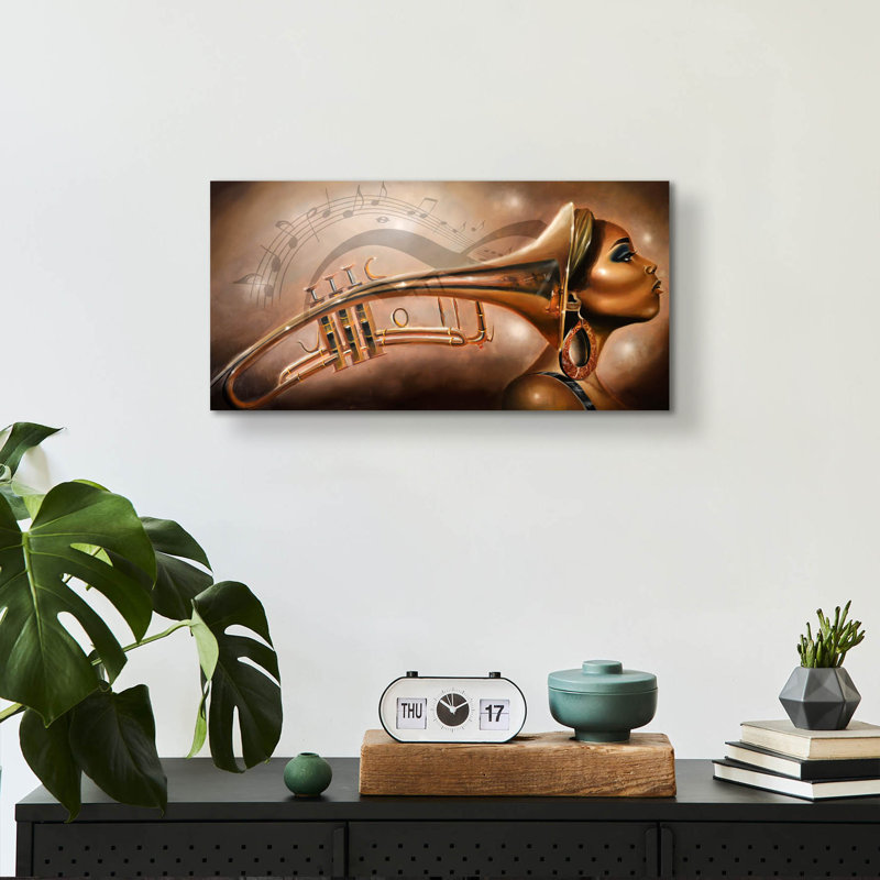 «She Is Music» par Salaam, art mural en verre acrylique, H 12 po x l 24 po