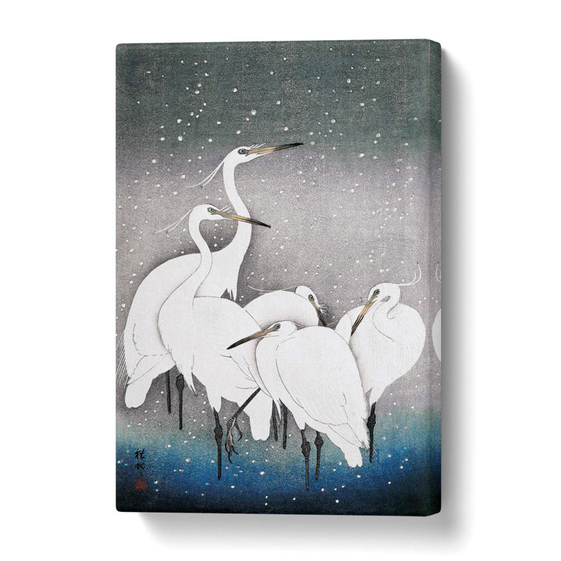Group Of Egrets by Ohara Koson - Wrapped Canvas Painting, 76.2 cm H x 50.8 cm W