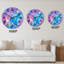 Mauve et bleu liquide Art III - horloge murale moderne-952167731