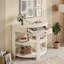 Console cannelée demi-lune avec tiroir et tablettes-1788216508