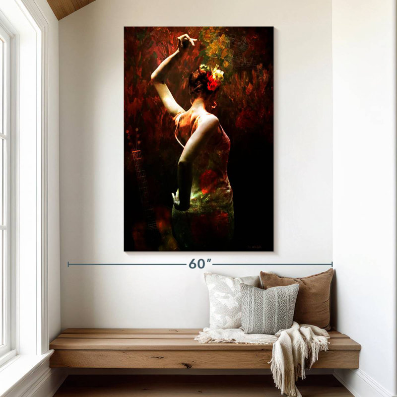 Danseuse de flamenco, H 51 po x l 34 po