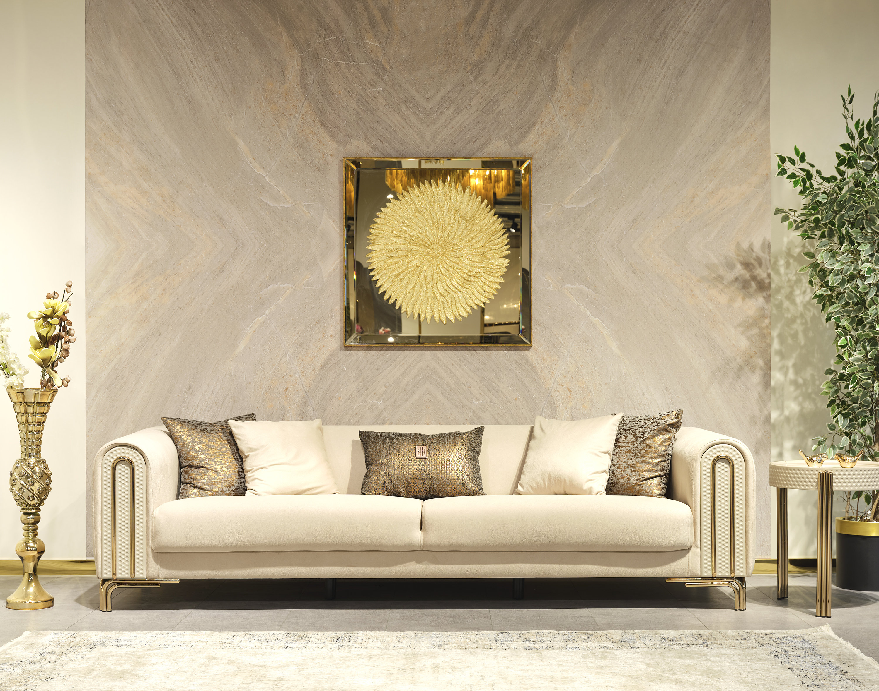 Cream luxury deals sofa