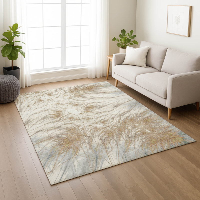 Tapis intérieur / extérieur lavable à la machine Chantille ACN2599, Ivoire ivoire, 3 pi x 5 pi