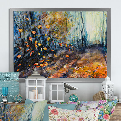 Nature, forêt d'automne, reproduction d'art sur toile