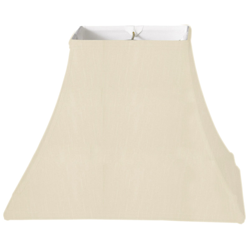 Abat-jour cloche en soie / shantung (araignée), Beige / Blanc cassé, H 12 po x l 16 po x P 16 po