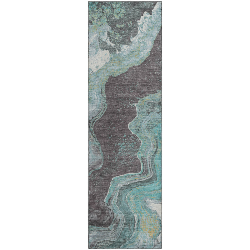 Premium Machine Washable Jakiyra AMF1907 Abstract Rug, Runner 2'3" x 7'6"