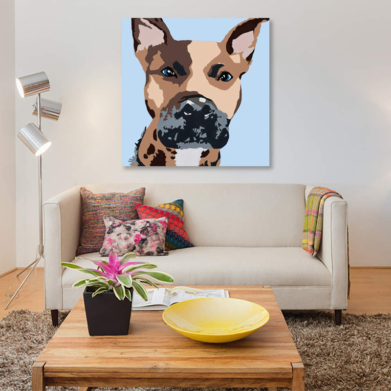 « prince the de bébé blue » par julie ahmad, reproduction d’impression sur toile tendue, H 48 po x l 48 po x P 1,5 po
