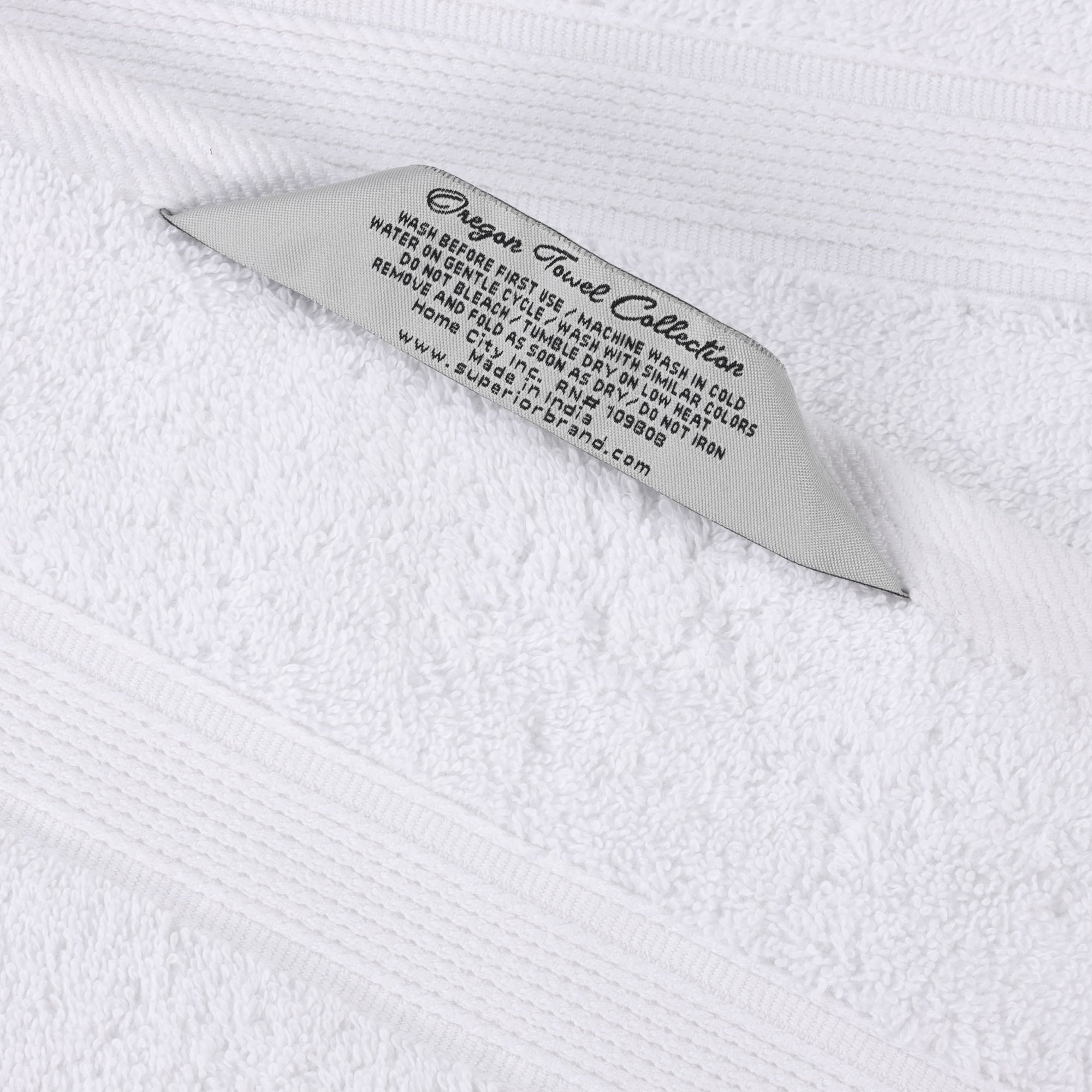 Lyndon Organic Cotton Medium Weight Towel Set, White, 12 Piece Set