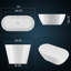 Baignoire autoportante 67 po, baignoire autoportante en acrylique avec ensemble de bonde chromée, baignoire autoportante profonde pour adultes, baignoire moderne, blanc