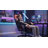 Two Tone Black Blue PU Leather Ergonomic Gaming Chair with Retractable Footrest