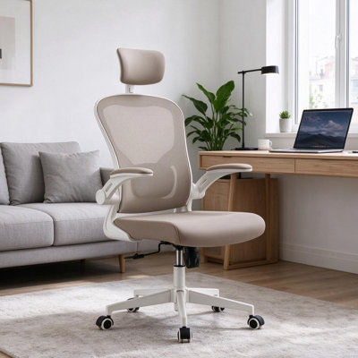 Chaise de bureau ergonomique avec support lombaire, appui-tête et accoudoirs rabattables à hauteur réglable avec fauteuil inclinable multi-angle de 90 ° à 125 ° avec une capacité de 350 lb