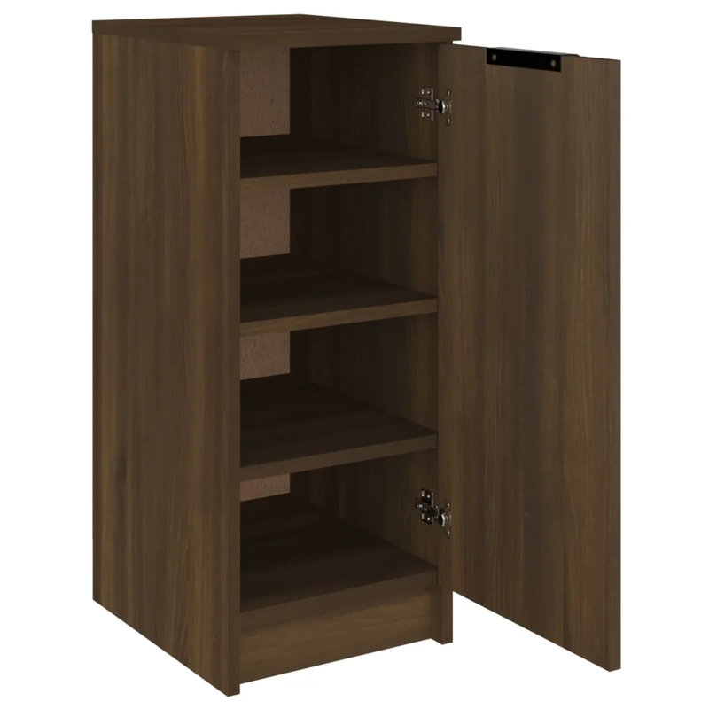 4 Pair Shoe Storage, Brown Oak