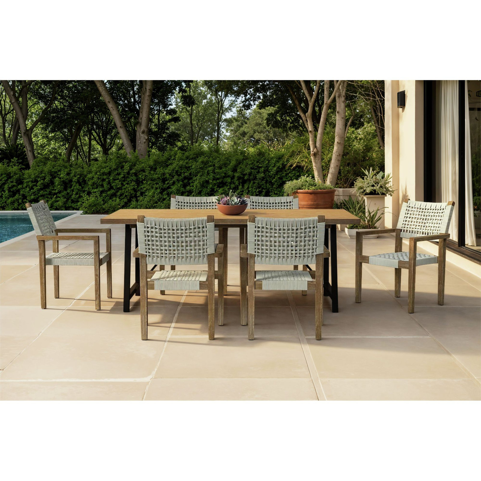 Gladwin 79" Acacia Patio Dining Table
