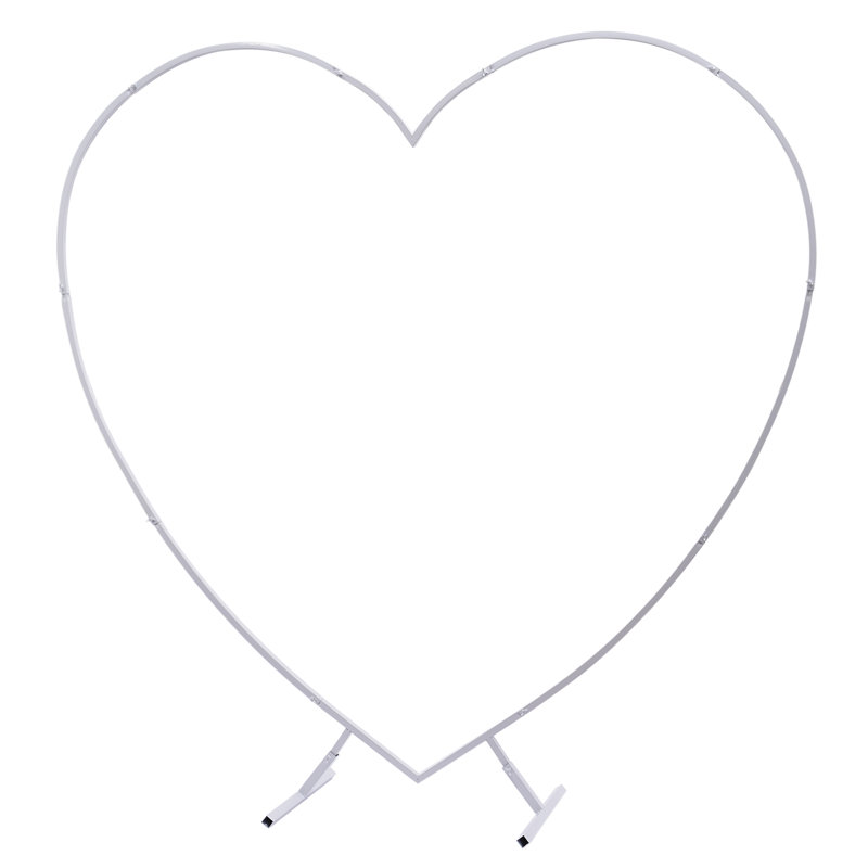 Carbon Steel Heart-Shaped Wedding Arch Backdrop Stand, White
