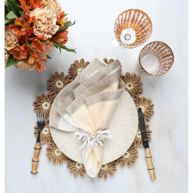 Daisy Placemat, Natural/Ivory