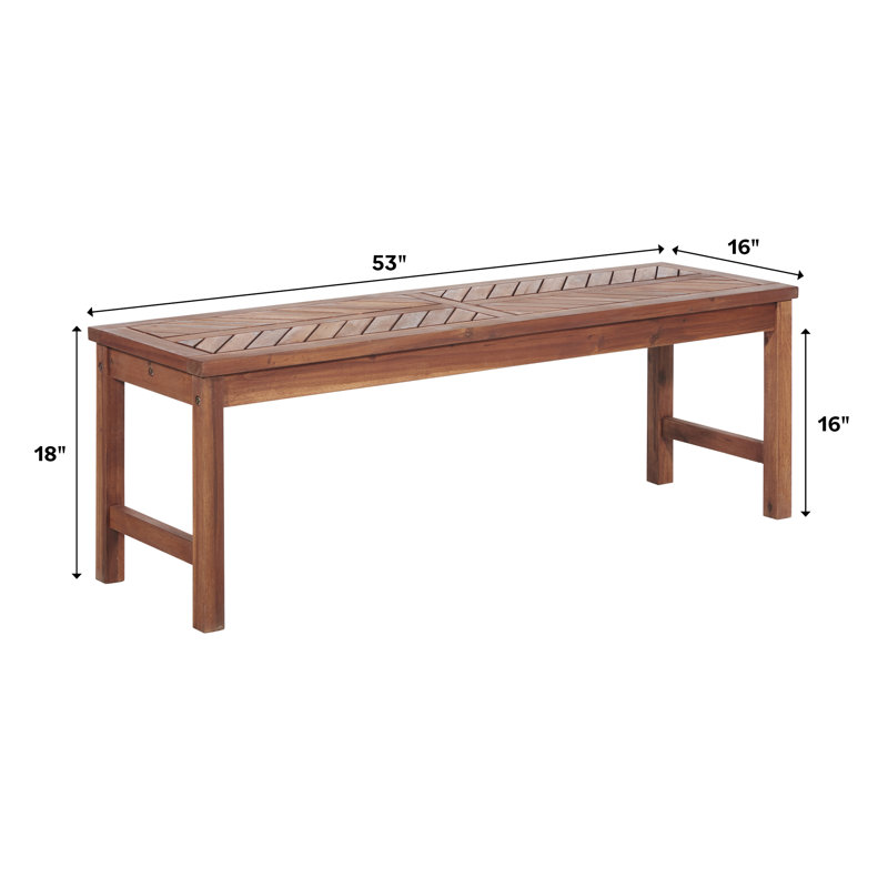 Harbison Acacia Wood Picnic Patio Bench, Gray Wash