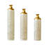 Vase de plancher en métal de style moderne, décoration de maison en forme de gouttelette, ensemble de 3 vases en métal blanc