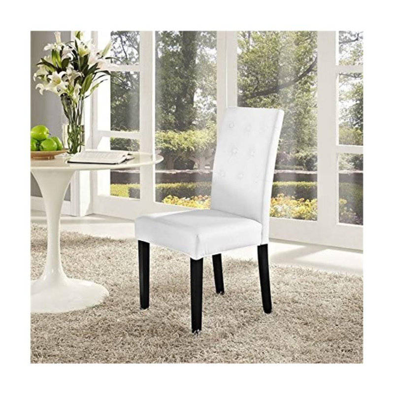 Chaise parsons capitonnée, Blanc