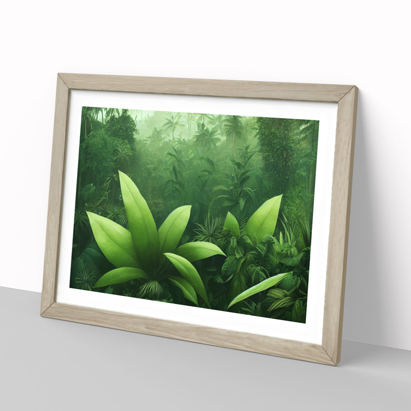 Jungle Plants Vol.2 - Framed Print, 46cm H x 64cm W x 2cm D, Oak