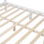 Cadre de lit plateforme en bois massif, taille standard, avec tête de lit, style cottage rétro, sommier à lattes en bois, aucun sommier tapissier nécessaire (blanc)