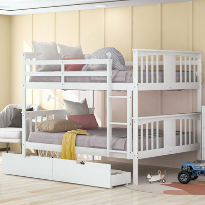 Bunk Bed With Drawers And Ladder For Bedroom, Guest Room Furniture