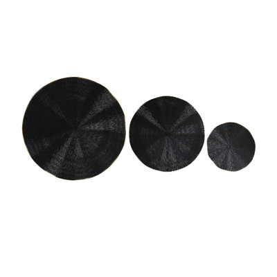 Nora 3-Piece Black Contemporary Abstract Metal Wall Art