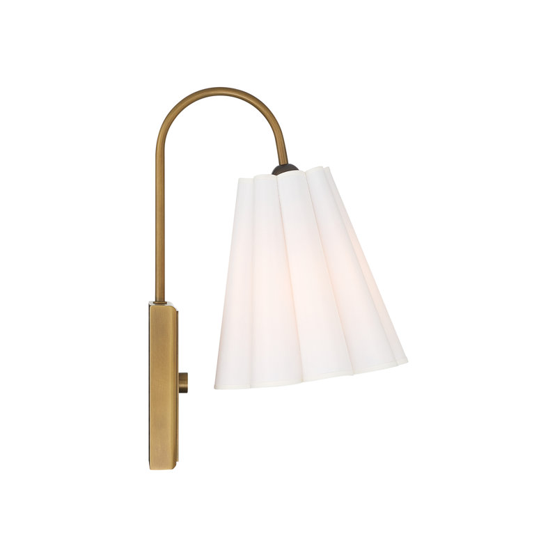 Blithe 1 - Light Armed Sconce, Off-White, Coffee Brass