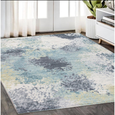 Tapis bleu et jaune