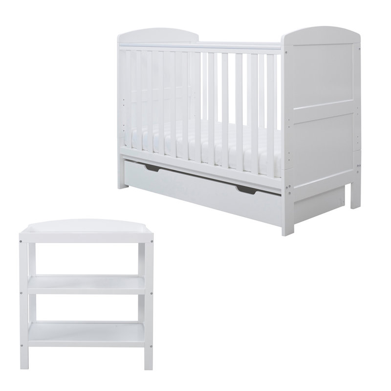 Coleby Mini 2 Piece Furniture Set and Premium Sprung Mattress   - White