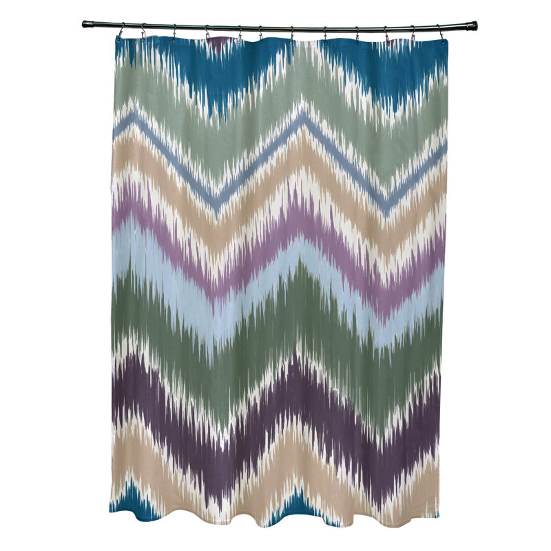 Rideau de douche simple chevron Arlington, Vert