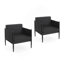 Chaise de club d'extérieur en aluminium noir 2 pièces DAWson