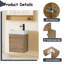 Armoire de salle de bain murale 18 po avec lavabo en résine, meuble-lavabo flottant pour petits espaces-1073550428