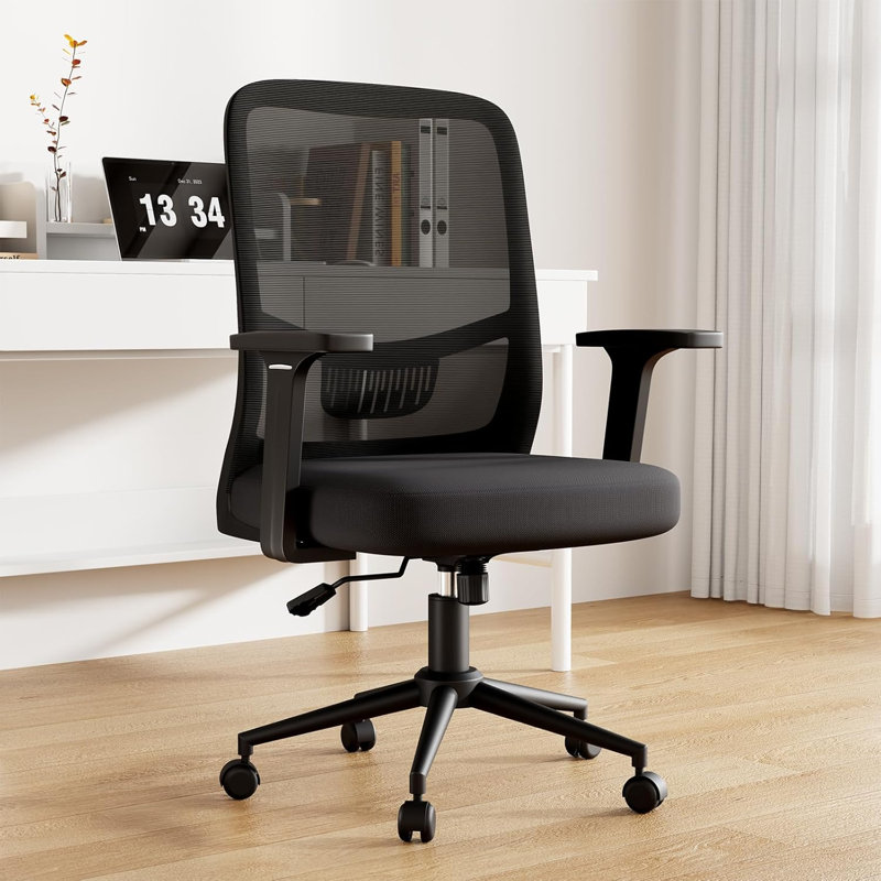 Office Chair, Black, Black