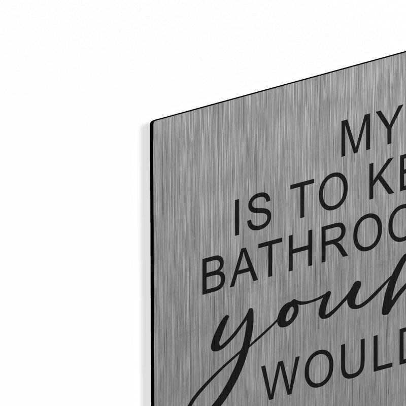 «Clean Bathroom» par Lettered & Lined, art mural en métal, H 16 po x l 24 po