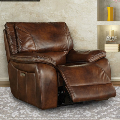 Ajhar 47" Wide Leather Match Power Zero Clearance Standard Recliner