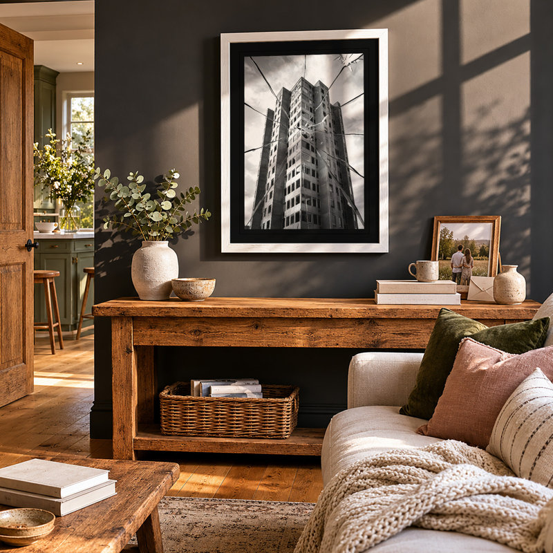 Vertical Lines Industrial - Framed Print, A4 - 29.7 x 21.0 cm, White